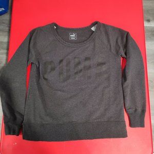 Puma grey sweatshirt with black Puma logo men's size M